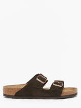 Slippers Arizona Uit Leder Birkenstock Bruin men 951311